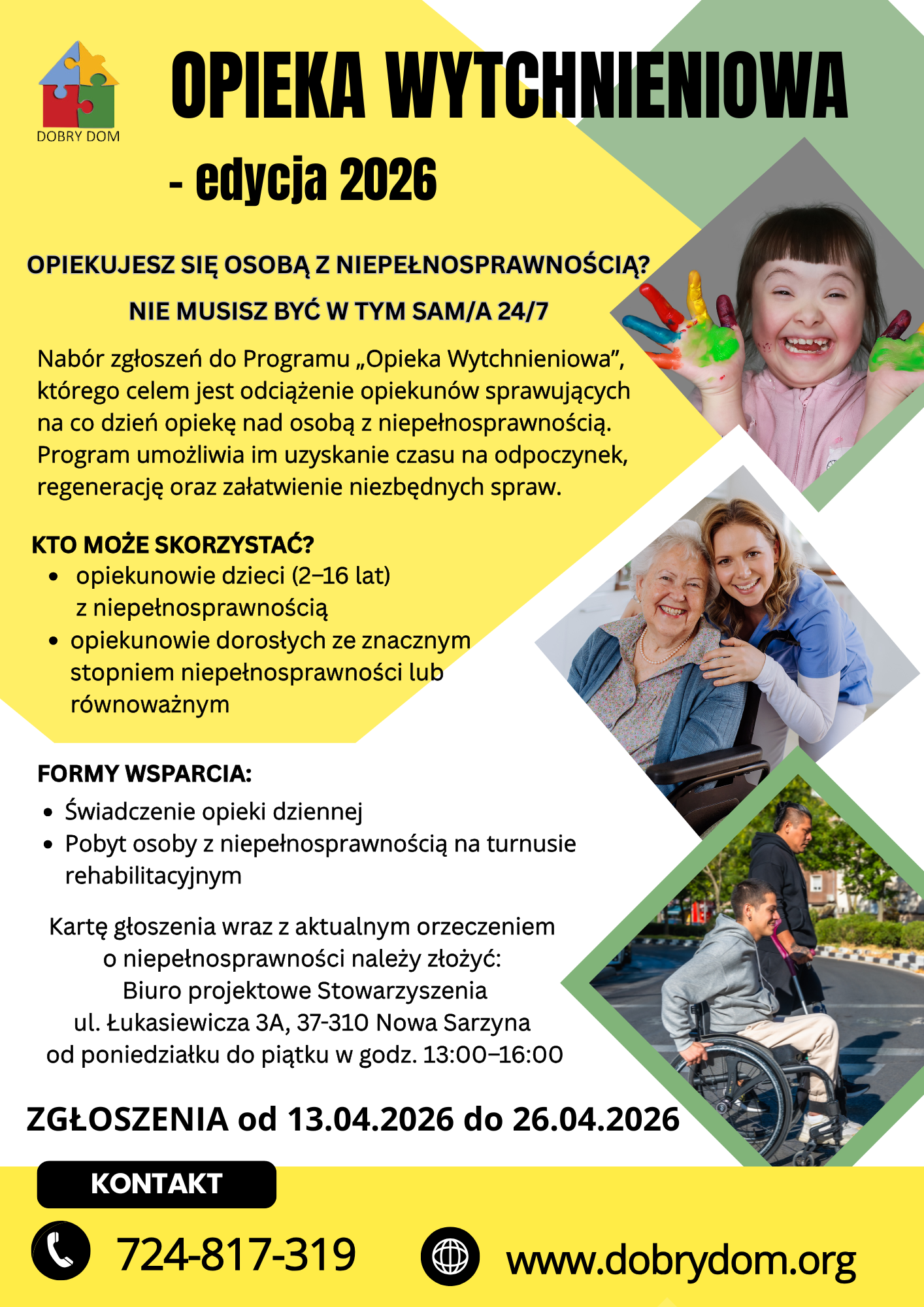 Plakat Opieka Wytchnieniowa